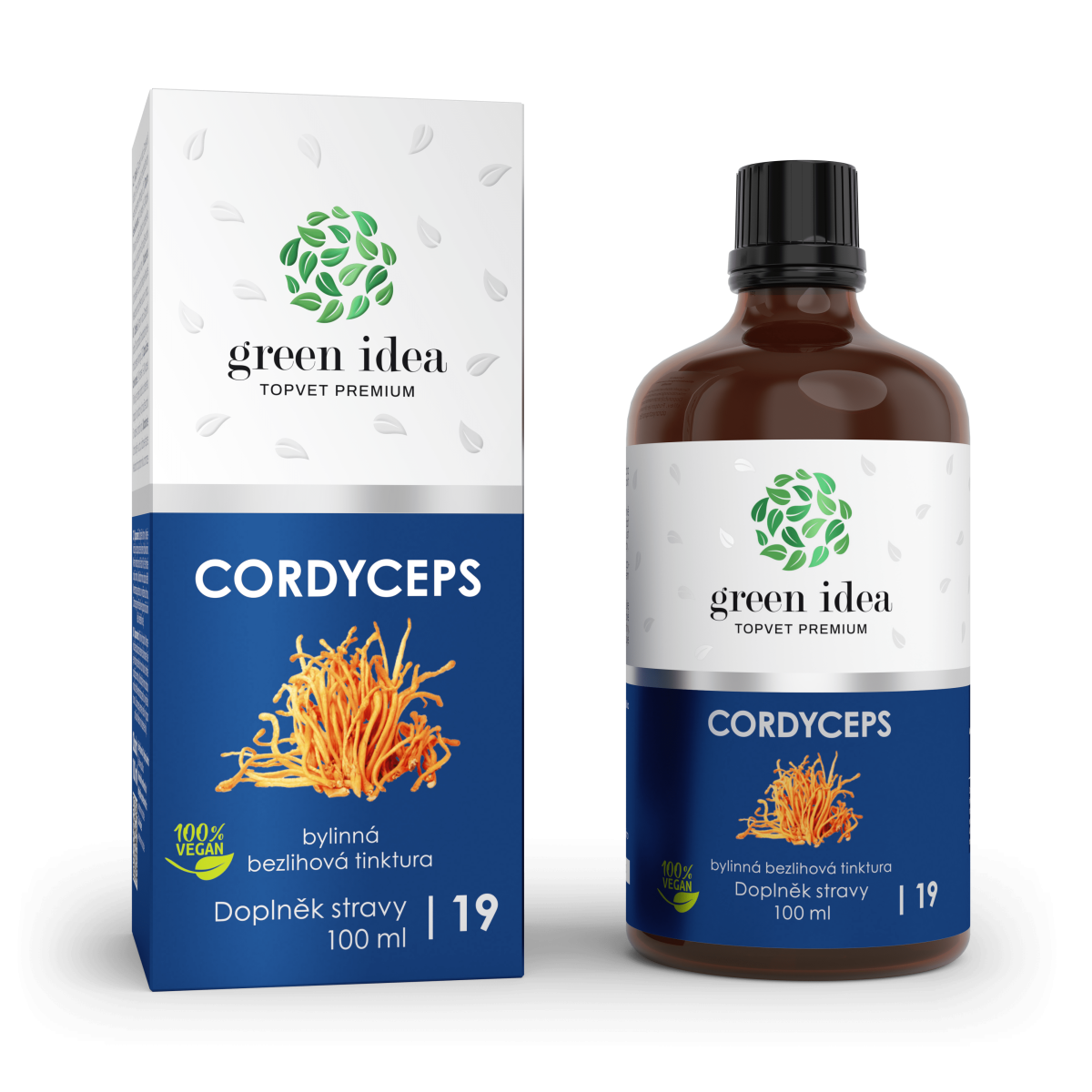 GREEN IDEA Cordyceps - bezlihová tinktura 100 ml